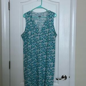 Lands' End Turquoise Floral Dress